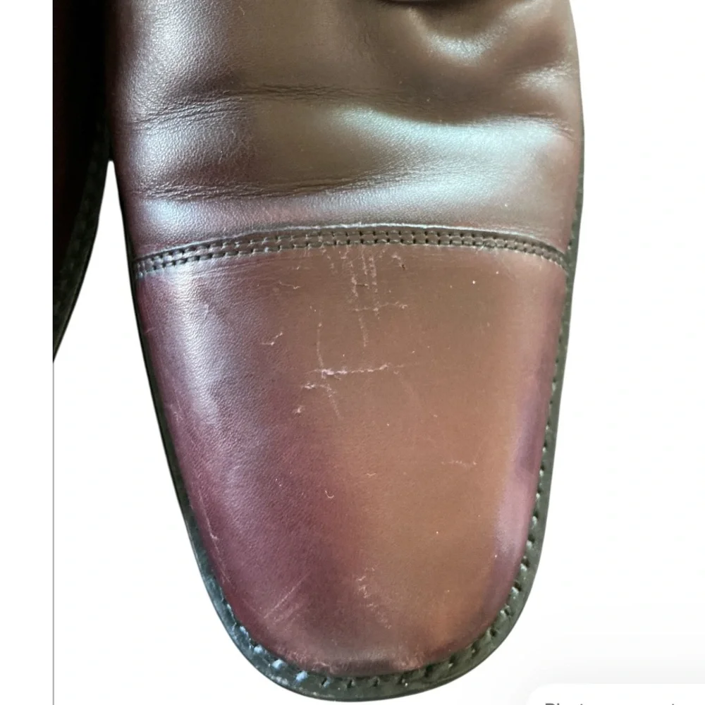 J. Murphy by JOHNSTON & MURPHY Leather Oxfords Cap Toe Lace Up Size 10.5 Brown